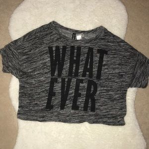NWOT H&M Whatever Grey Tweed Cropped T-shirt